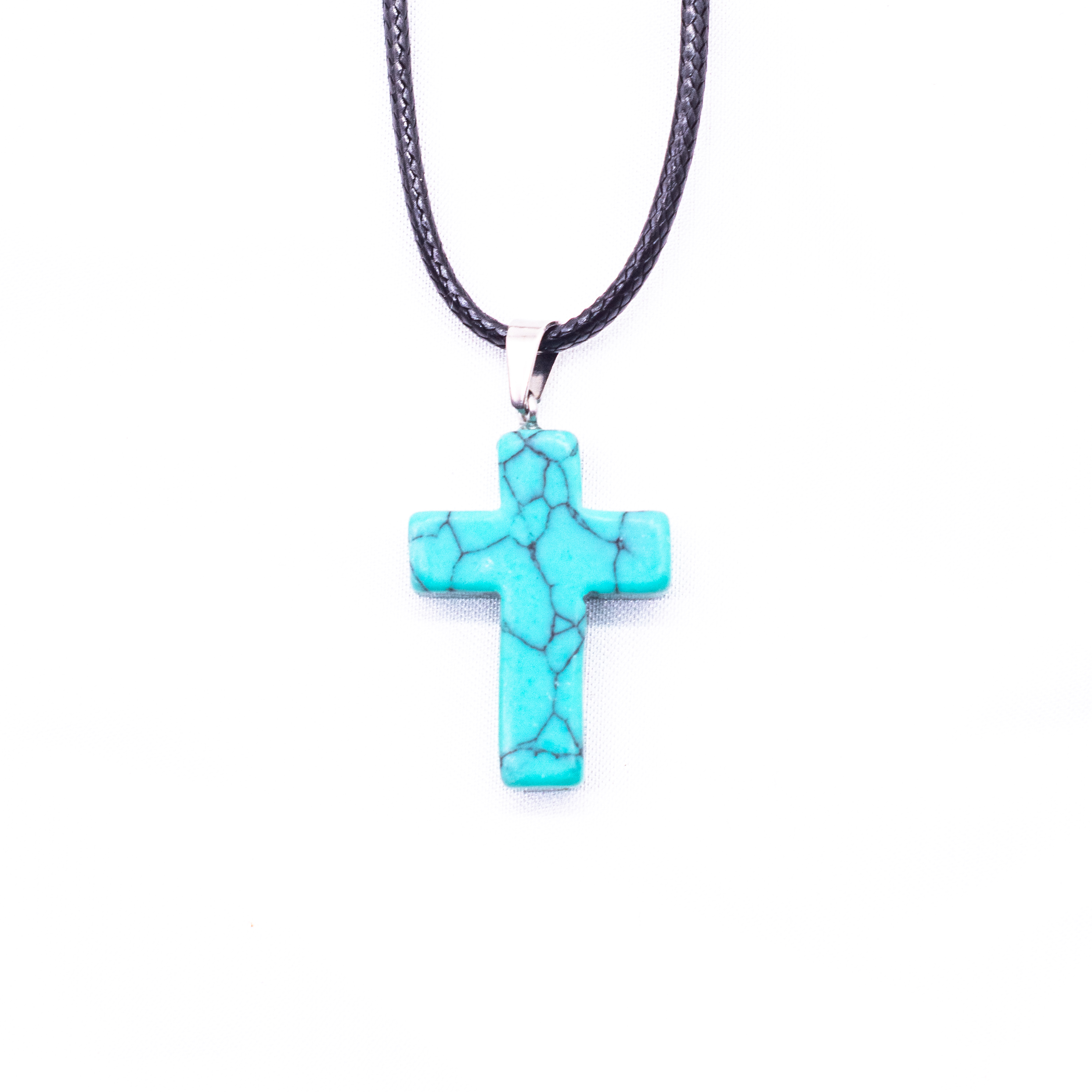 Colgante cruz turquesa