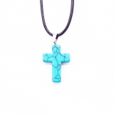 Colgante cruz turquesa