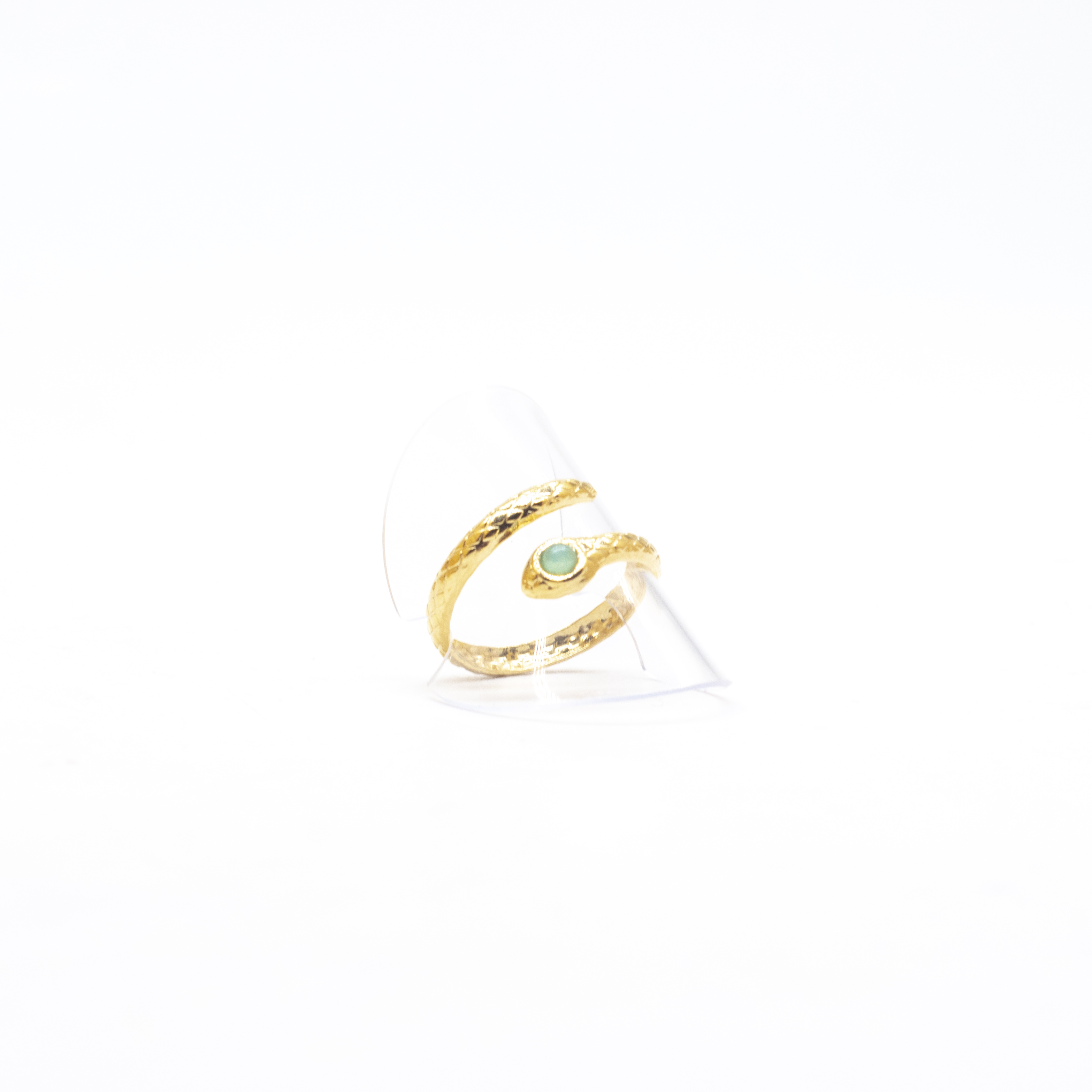 Anillo ajustable serpiente aventurina verde