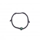 Pulsera tibetana malaquita y obsidiana 