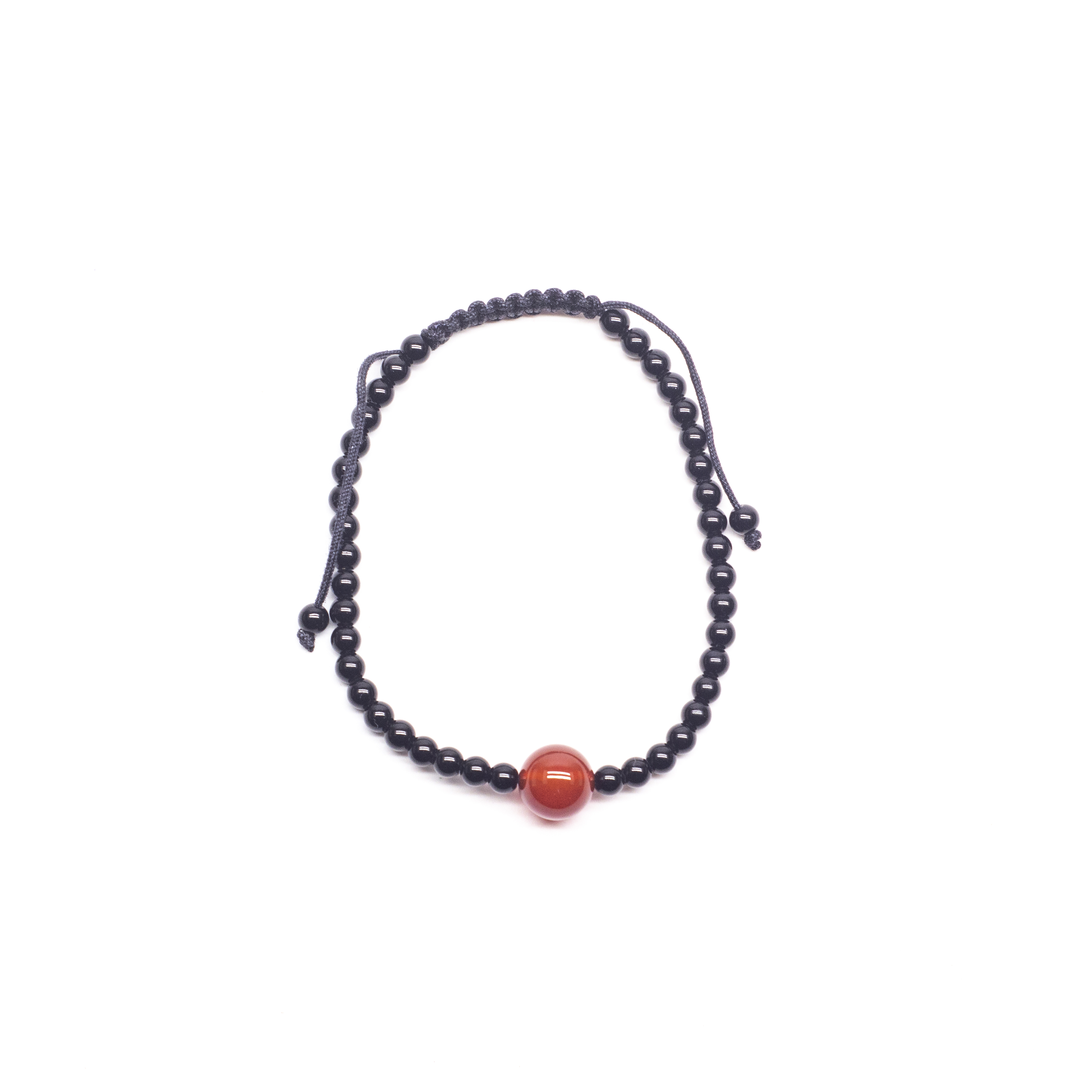 Pulsera tibetana carneola y obsidiana