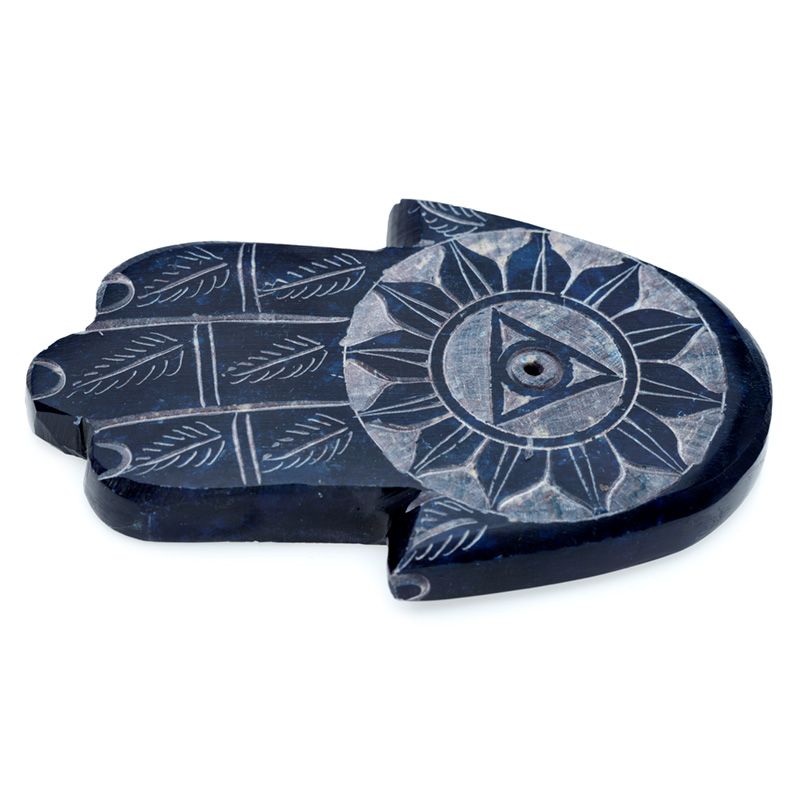 Incensario azul oscuro mano de Fátima