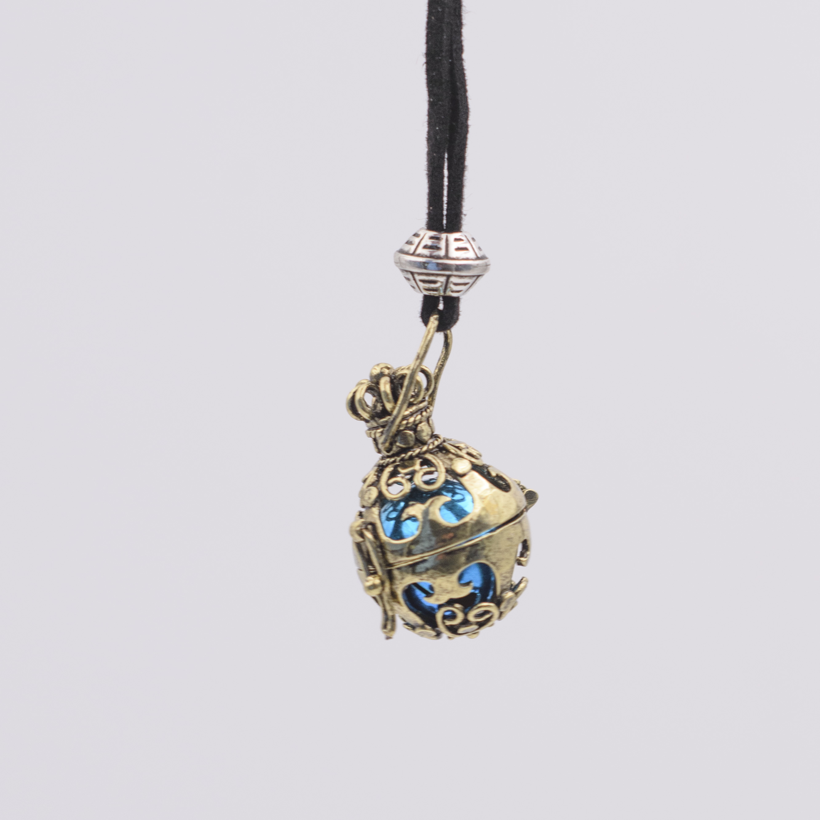 Llamador de Ángeles azul y dorado