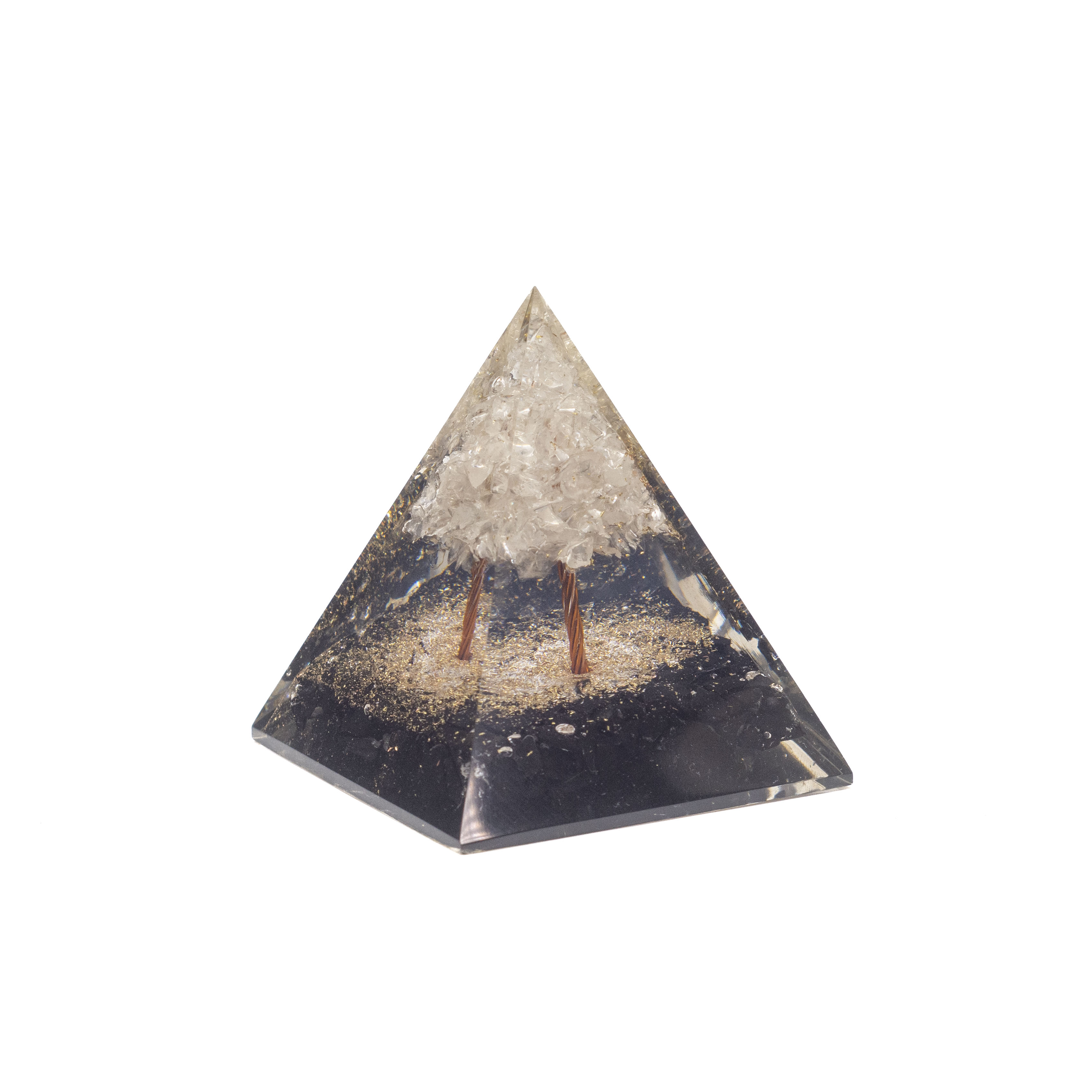 Orgonita pirámide Shungita y cuarzo