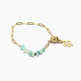 Pulsera chip aventurina verde dorado