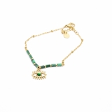 Pulsera malaquita con ojo