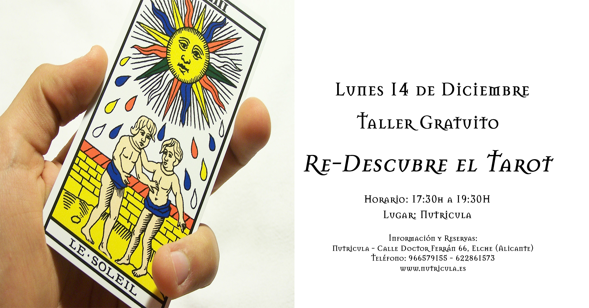 Taller gratuito, Re-descubre el tarot