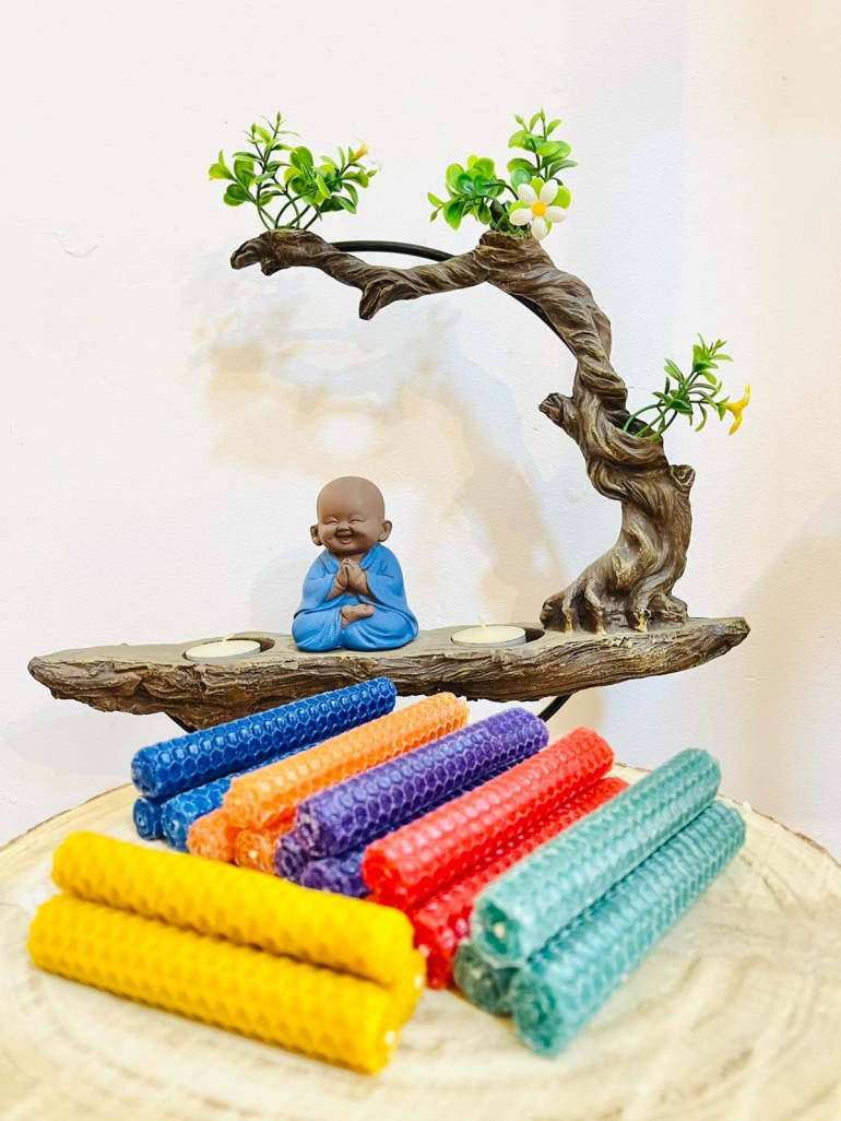 Velas de miel de colores
